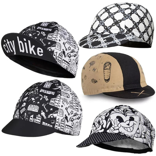 City Bike Doodle Ride Head Cycling Caps