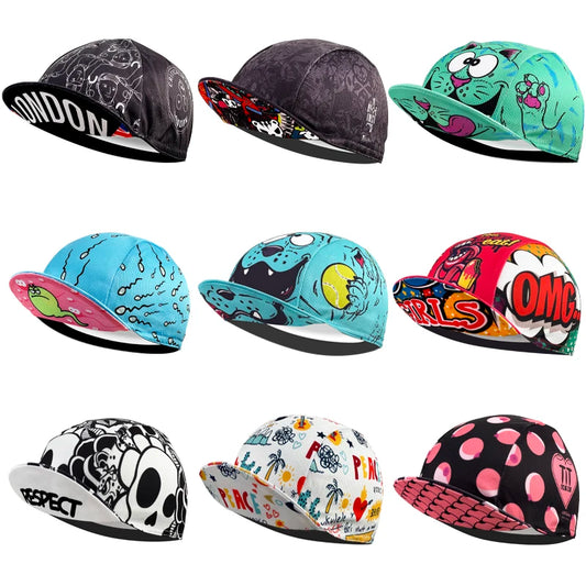 Red Retro Cycling Cap Black Series Most Popular Polyester Cycling Caps Sports Quick Dry Bicycle Hat Men Women Wear Absorb Sweat